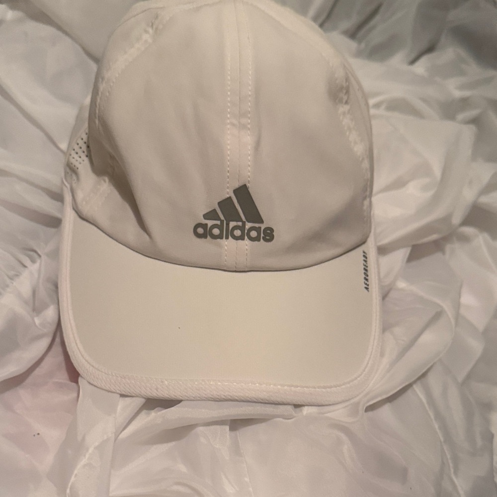 adidas White Baseball Cap with Gray Logo